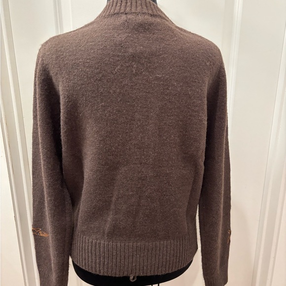 NWT Blu Pepper Brown Cardigan with Embroidered Wildlife - L - Picture 2 of 12